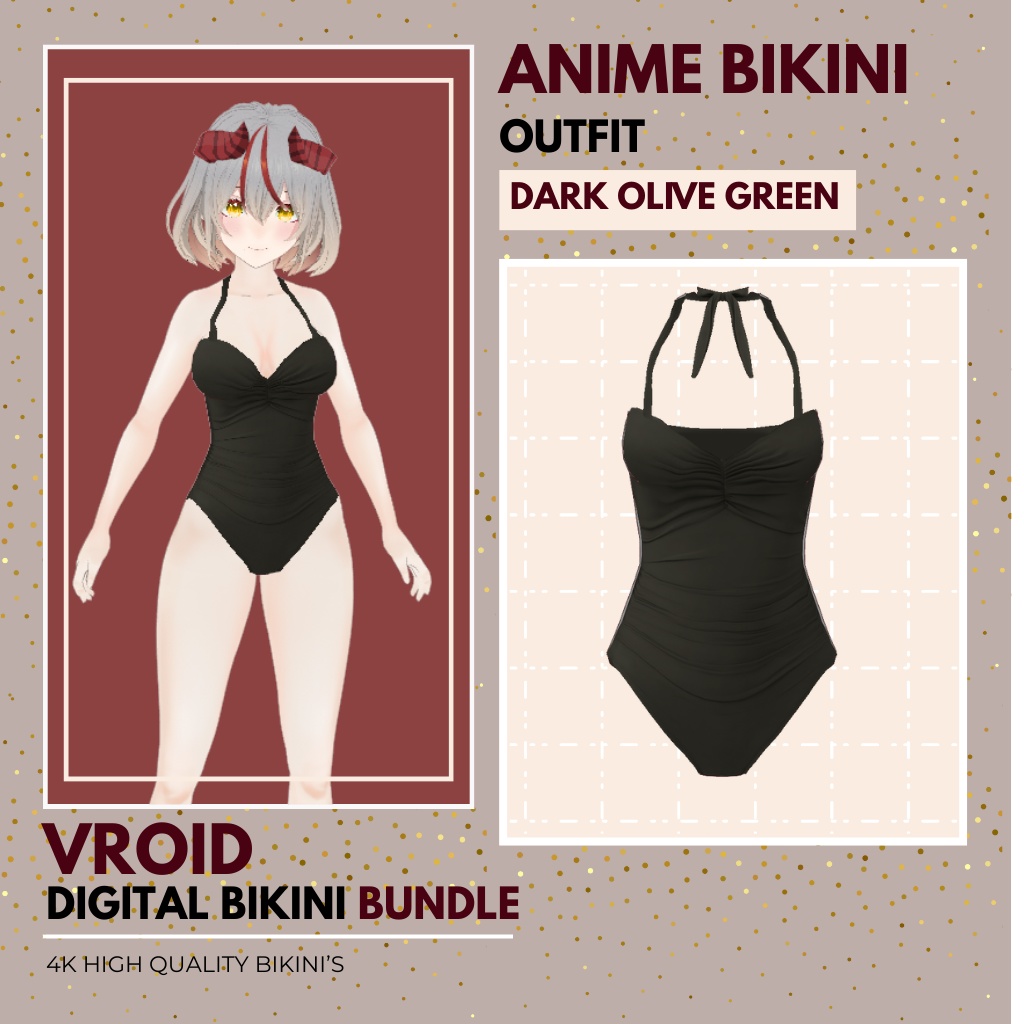 すぺしゃる ぱっけーじ ゔろいど びきに いしょう せっと(じょせいよう)| ゔろいど すたじお | あにめ すたいる Special Package VRoid Bikini Outfit Set for Female | VRoid Studio | Anime Style