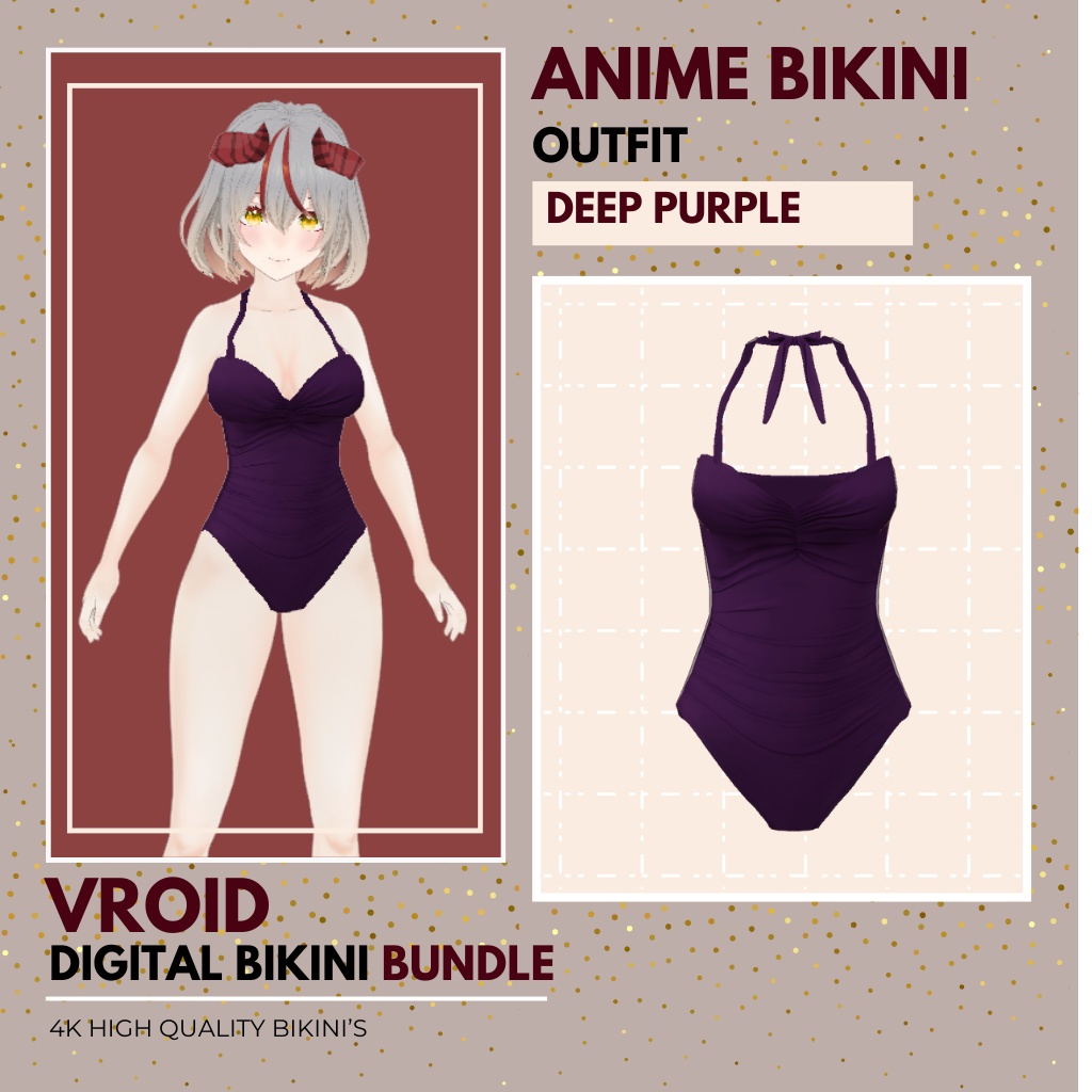 すぺしゃる ぱっけーじ ゔろいど びきに いしょう せっと(じょせいよう)| ゔろいど すたじお | あにめ すたいる Special Package VRoid Bikini Outfit Set for Female | VRoid Studio | Anime Style