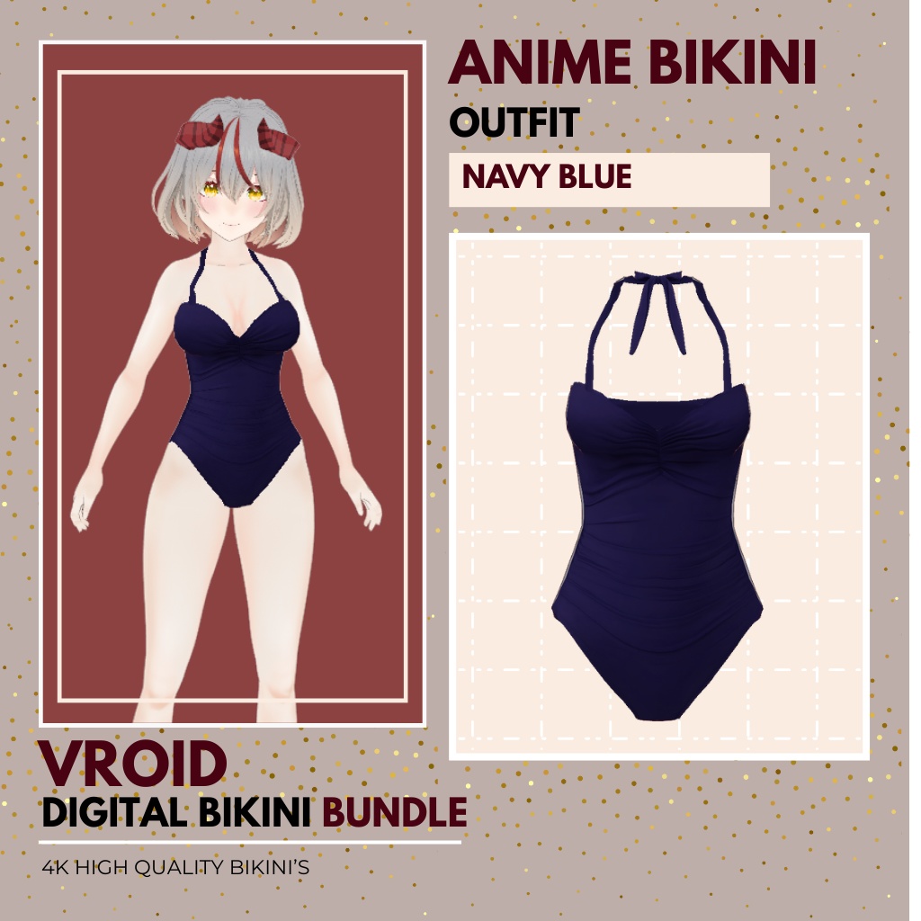 すぺしゃる ぱっけーじ ゔろいど びきに いしょう せっと(じょせいよう)| ゔろいど すたじお | あにめ すたいる Special Package VRoid Bikini Outfit Set for Female | VRoid Studio | Anime Style