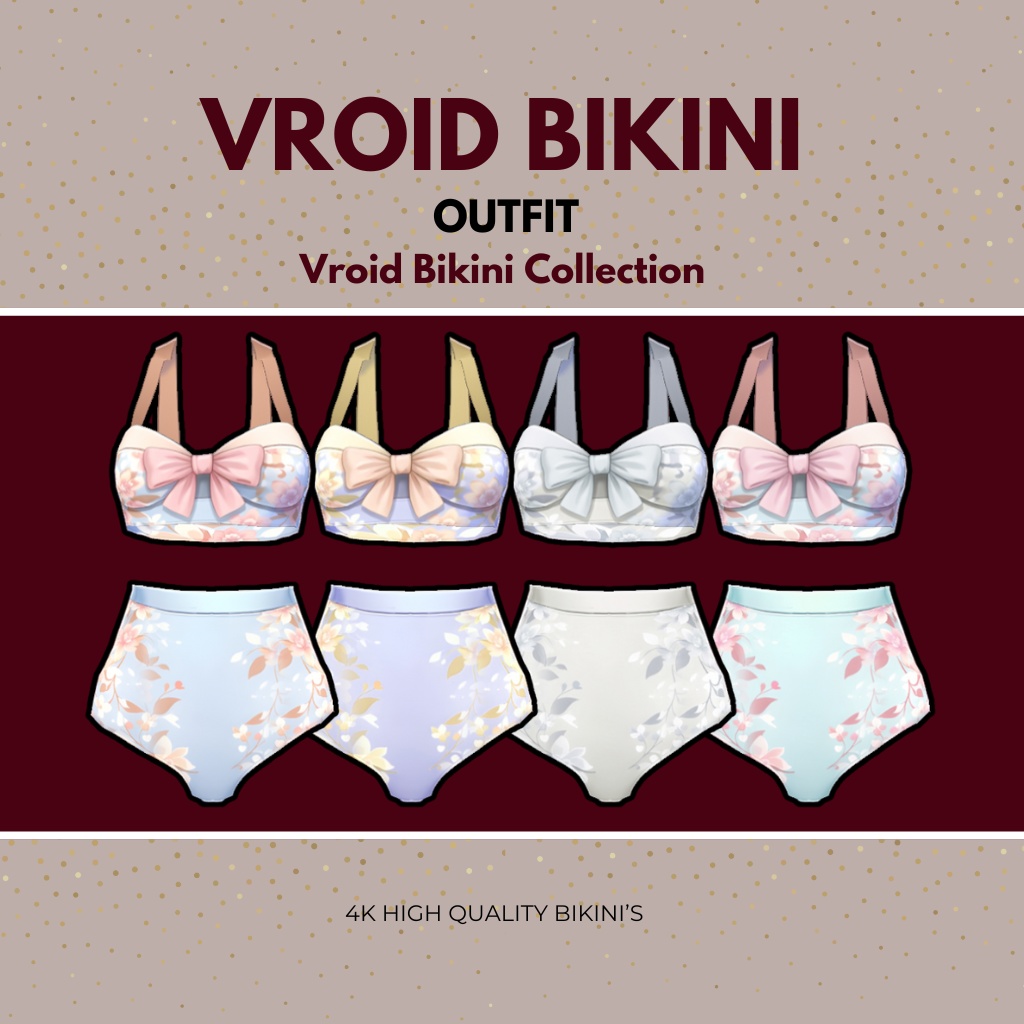 ぶいろいど びきに ぱっけーじ ふぉー ふぃめーる｜ぶいろいど すたじお あうとふぃっと｜あにめ すたいる   VRoid Bikini Package for Female | VRoid Studio Outfit | Anime Style