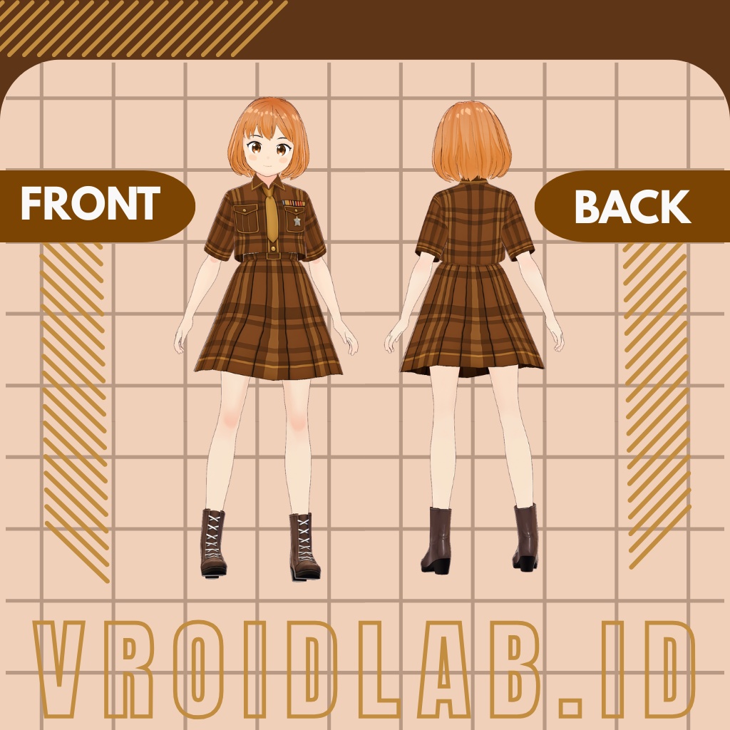 あんばー ゆにふぉーむ | amber uniform | VRoid Studio Outfit | Anime Style | Virtual Fashion