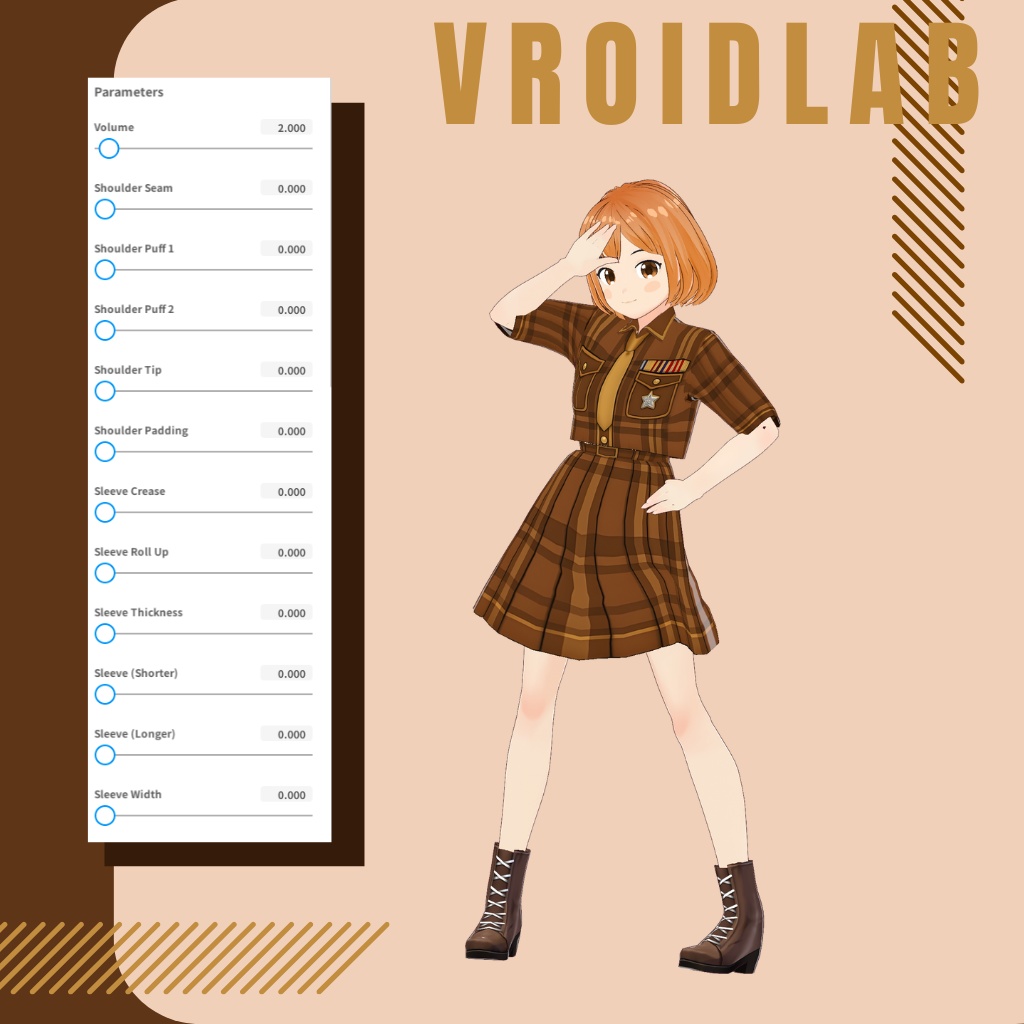あんばー ゆにふぉーむ | amber uniform | VRoid Studio Outfit | Anime Style | Virtual Fashion