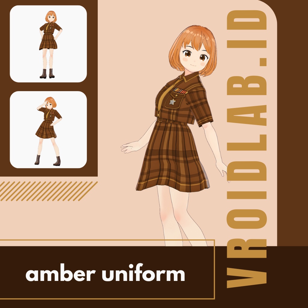 あんばー ゆにふぉーむ | amber uniform | VRoid Studio Outfit | Anime Style | Virtual Fashion