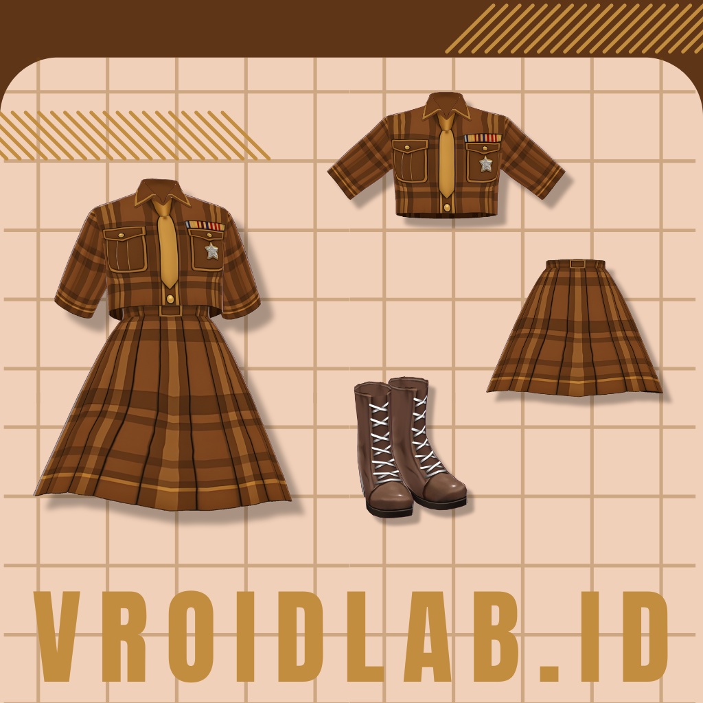 あんばー ゆにふぉーむ | amber uniform | VRoid Studio Outfit | Anime Style | Virtual Fashion