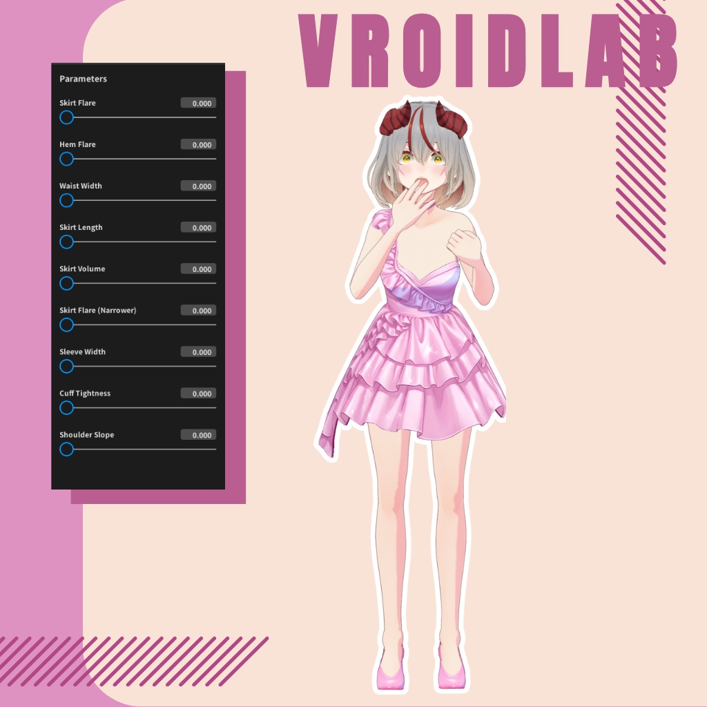 キャンディブルームドレス| Candy Bloom Dress| VRoid Studio Outfit | Anime Style | Virtual Fashion