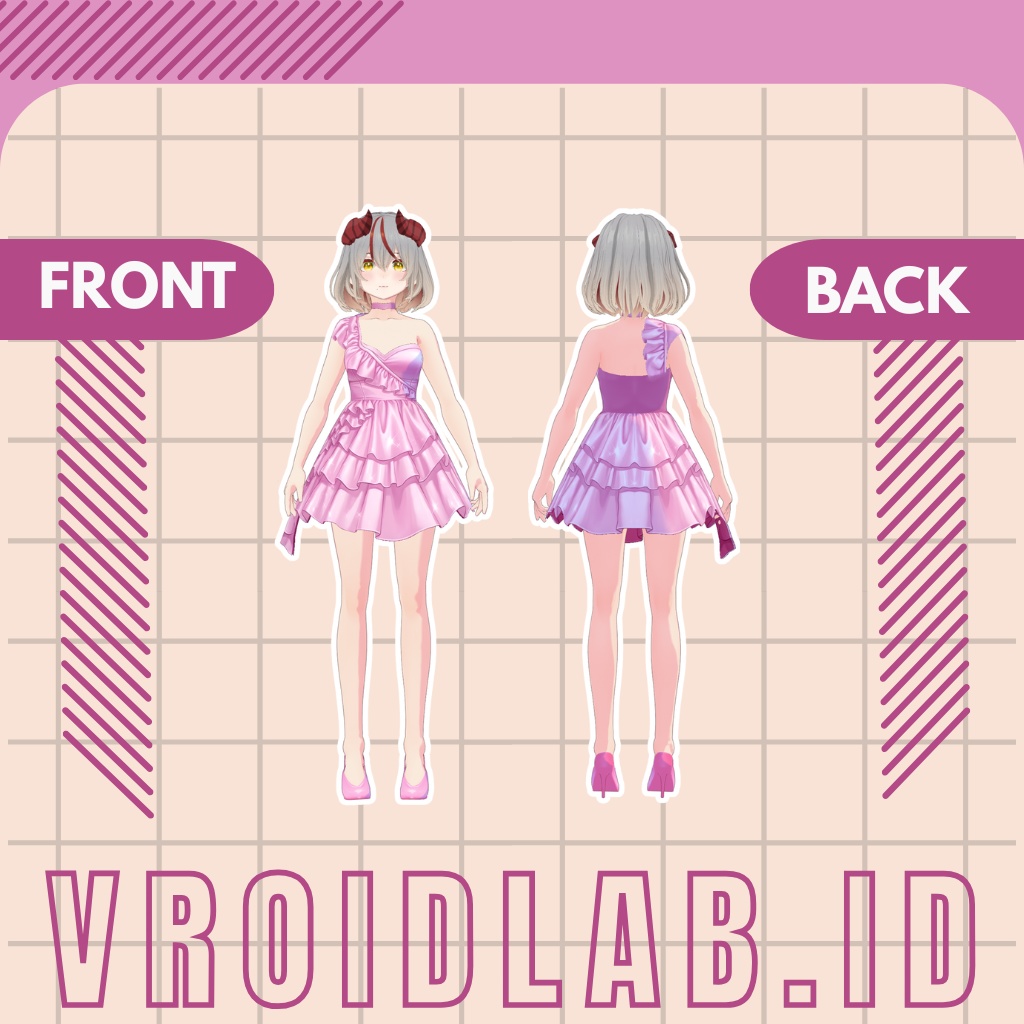 キャンディブルームドレス| Candy Bloom Dress| VRoid Studio Outfit | Anime Style | Virtual Fashion