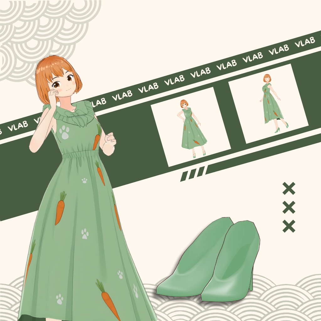 きゃろっと がーでん | Carrot Garden | VRoid Studio Outfit | Anime Style | Virtual Fashion