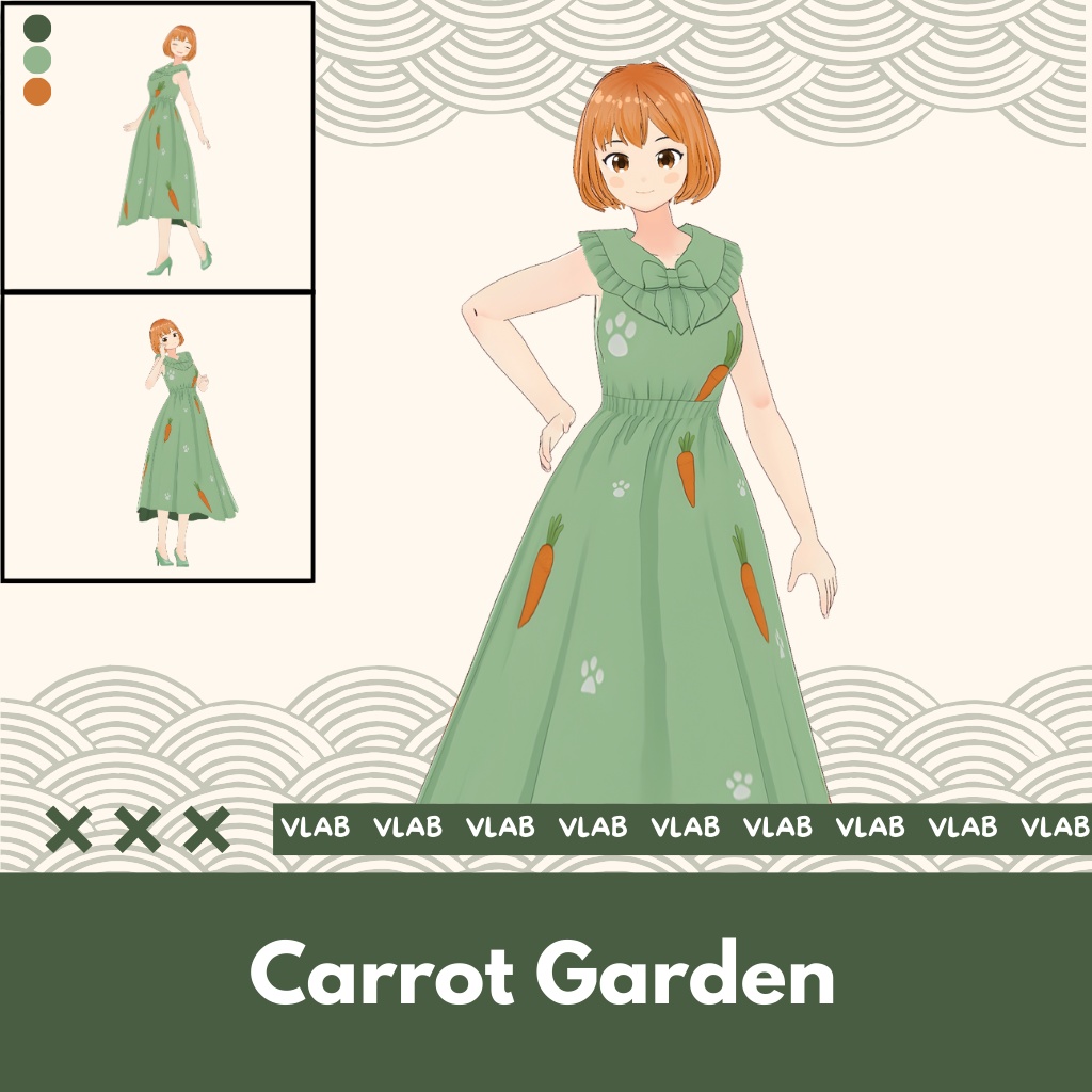 きゃろっと がーでん | Carrot Garden | VRoid Studio Outfit | Anime Style | Virtual Fashion