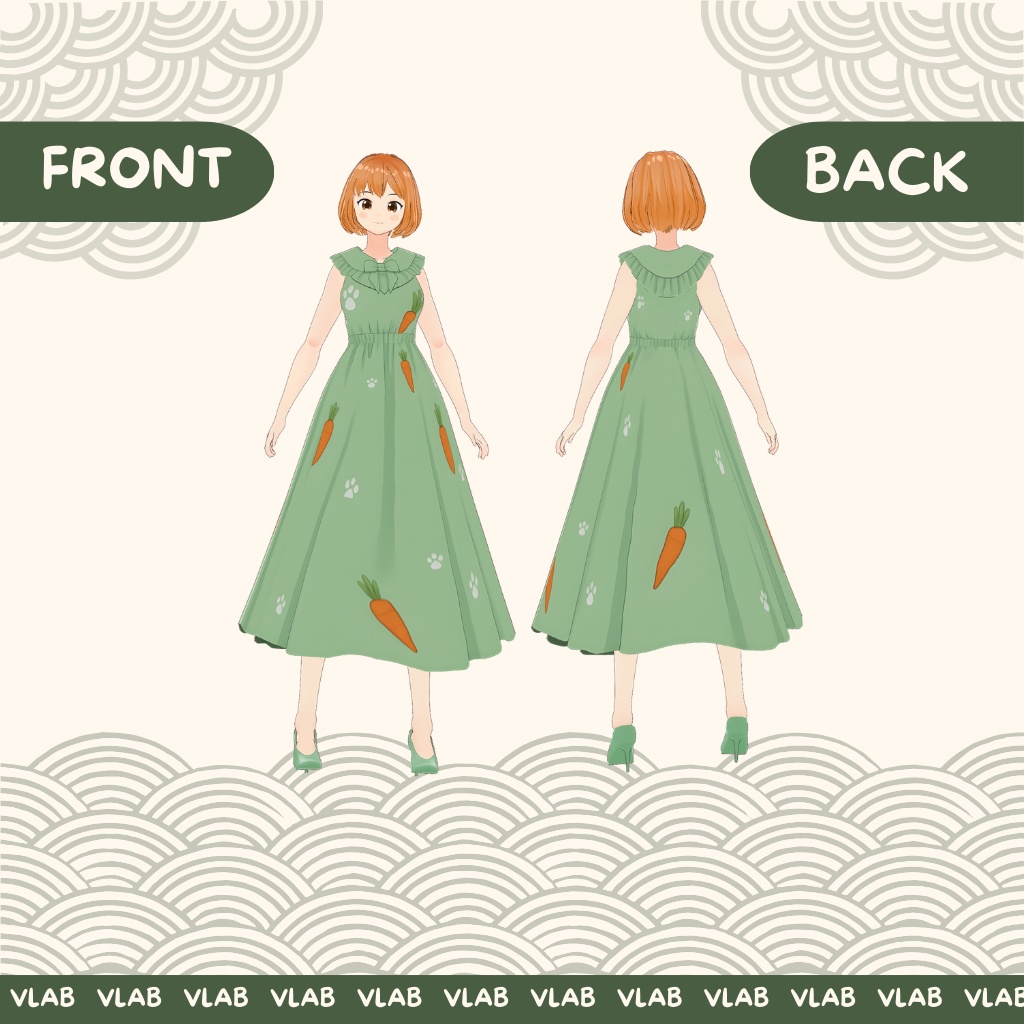 きゃろっと がーでん | Carrot Garden | VRoid Studio Outfit | Anime Style | Virtual Fashion