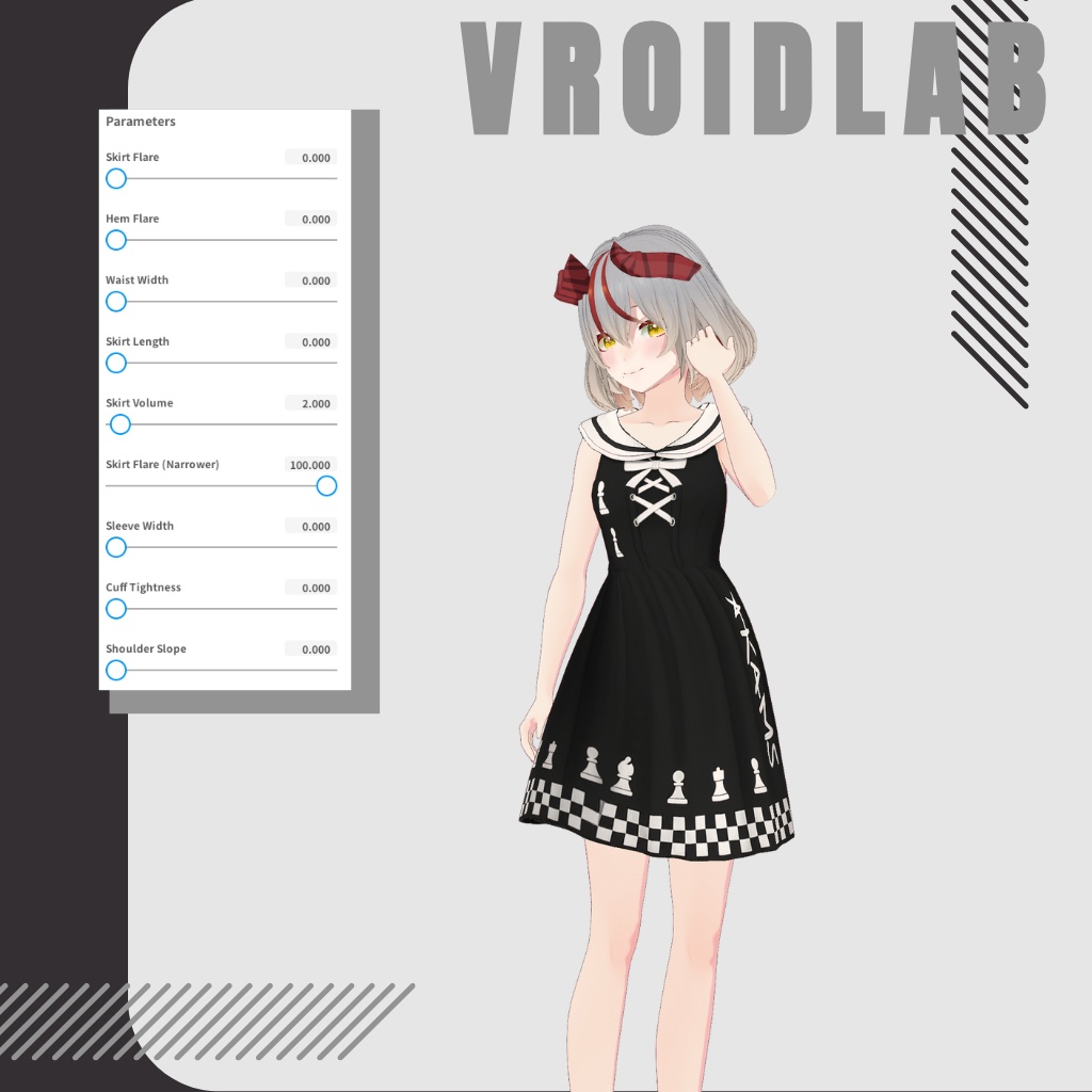 ちぇっくめいと ちゃーむ | Checkmate Charm | VRoid Studio Outfit | Anime Style | Virtual Fashion