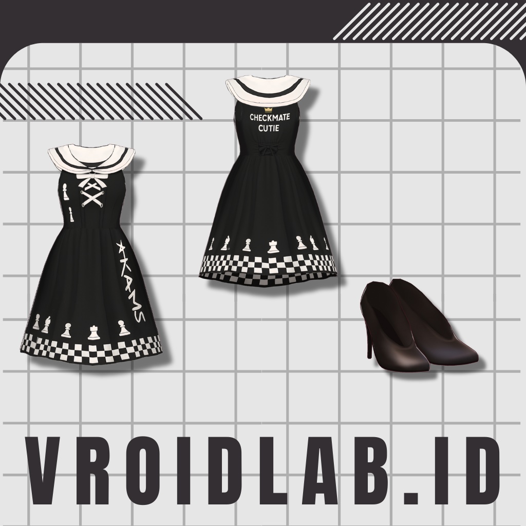ちぇっくめいと ちゃーむ | Checkmate Charm | VRoid Studio Outfit | Anime Style | Virtual Fashion