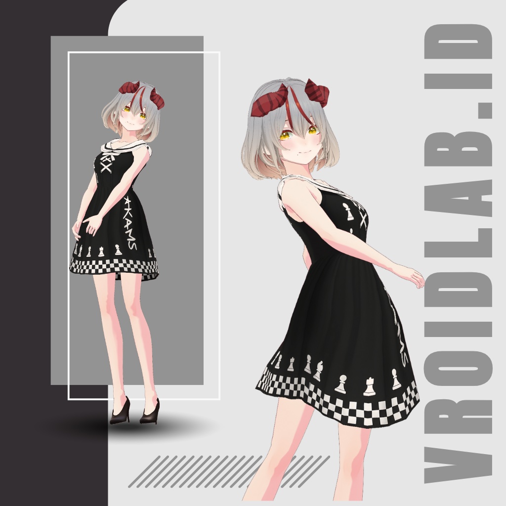 ちぇっくめいと ちゃーむ | Checkmate Charm | VRoid Studio Outfit | Anime Style | Virtual Fashion