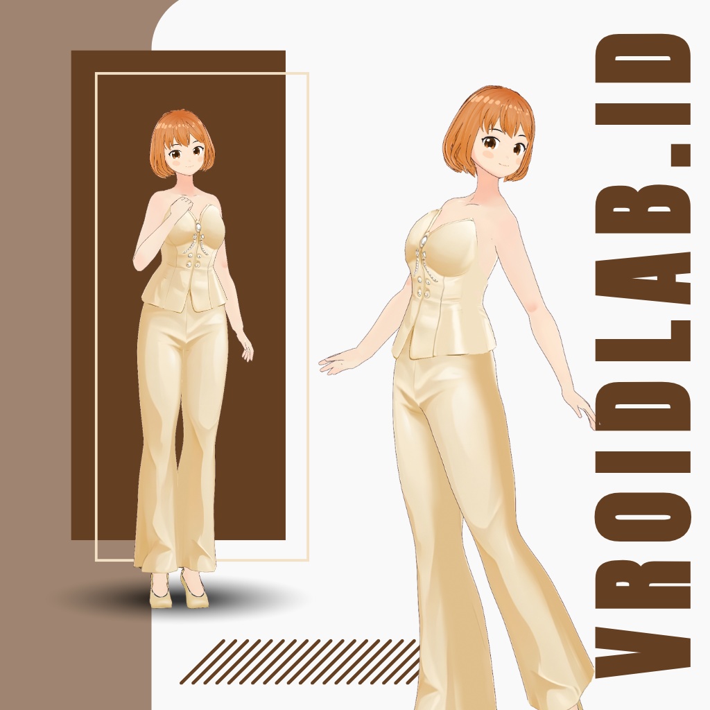 くりーむ こてーじ | Cream Cottage | VRoid Studio Outfit | Anime Style | Virtual Fashion