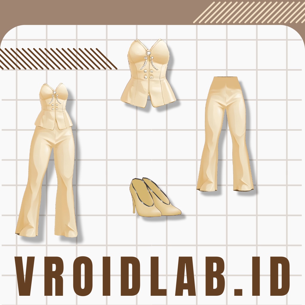 くりーむ こてーじ | Cream Cottage | VRoid Studio Outfit | Anime Style | Virtual Fashion