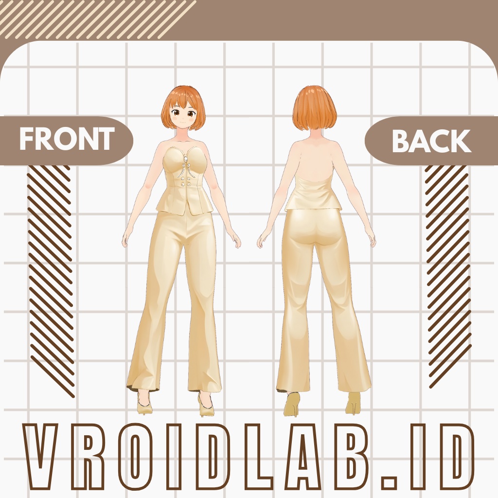 くりーむ こてーじ | Cream Cottage | VRoid Studio Outfit | Anime Style | Virtual Fashion