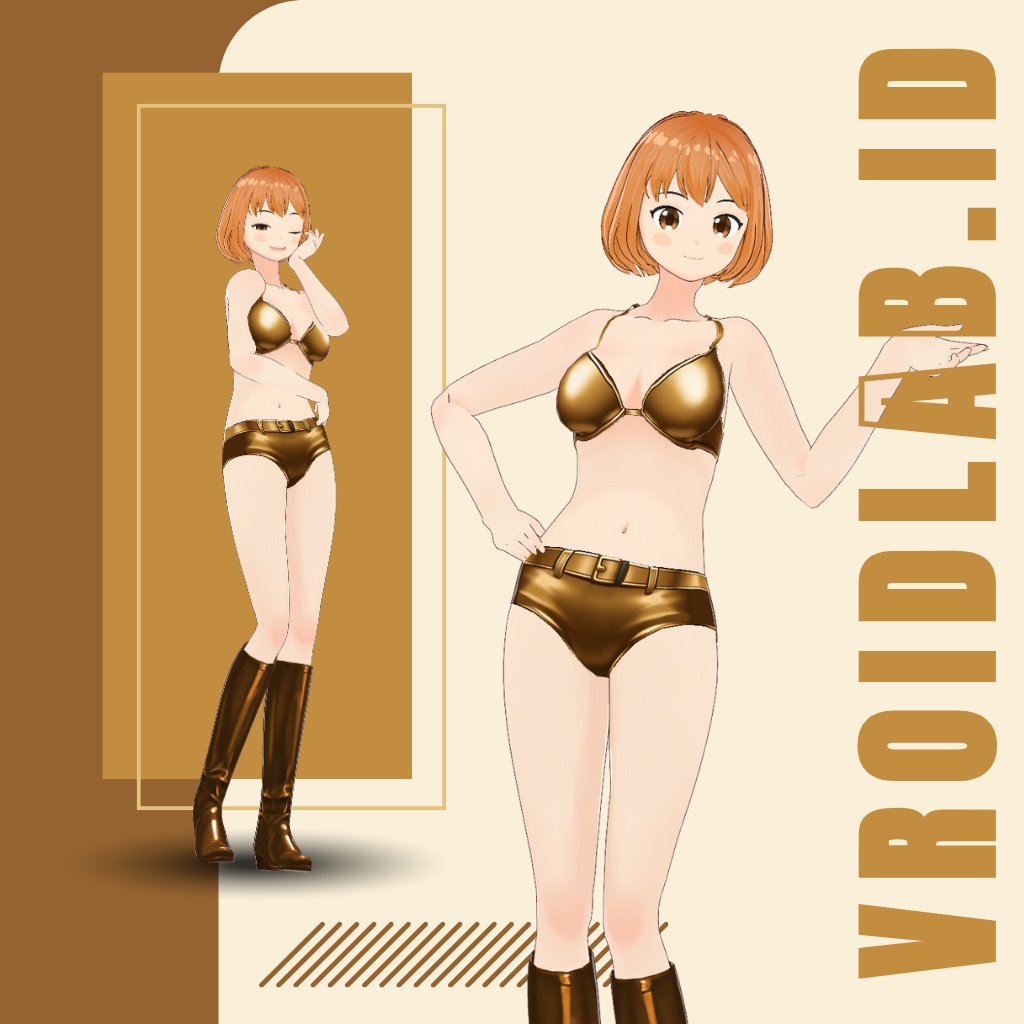ごーるでん あんだーうぇあ | golden underwear | VRoid Studio Outfit | Anime Style | Virtual Fashion