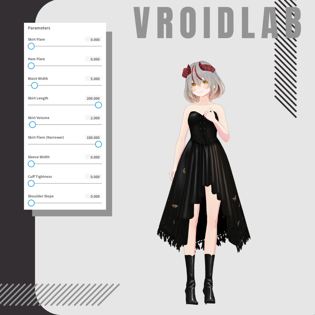 るな のわーる | Luna Noir | VRoid Studio Outfit | Anime Style | Virtual Fashion