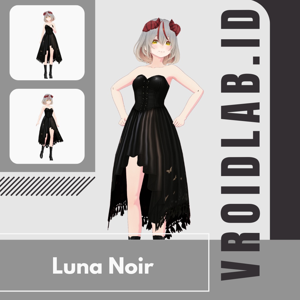 るな のわーる | Luna Noir | VRoid Studio Outfit | Anime Style | Virtual Fashion
