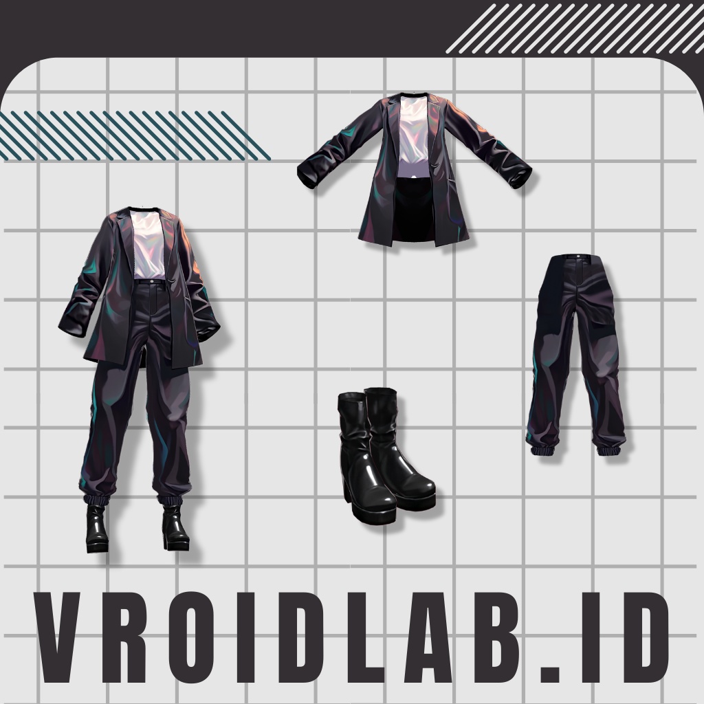 ねお のわーる すとりーと | Neo Noir Street | VRoid Studio Outfit | Anime Style | Virtual Fashion