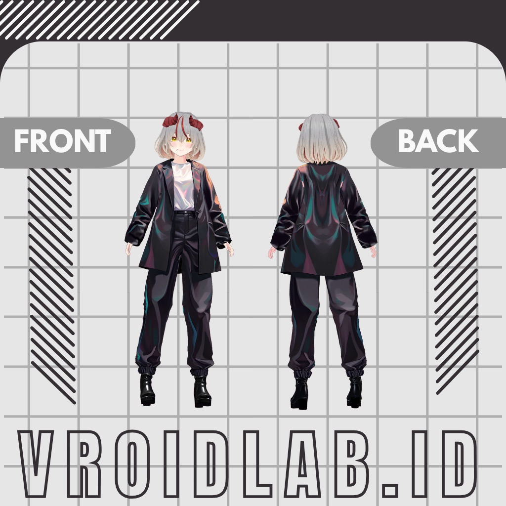 ねお のわーる すとりーと | Neo Noir Street | VRoid Studio Outfit | Anime Style | Virtual Fashion