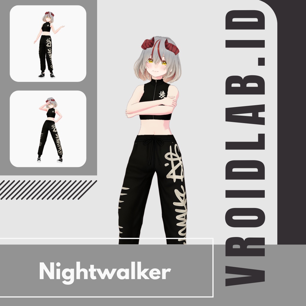 ないとうぉーかー | Nightwalker | VRoid Studio Outfit | Anime Style | Virtual Fashion