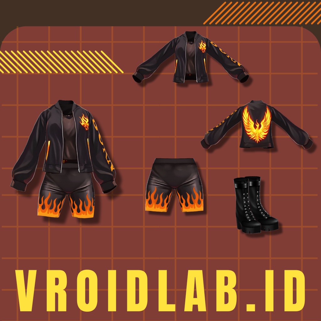 ふぇにっくす ばーん | phoenix burn | VRoid Studio Outfit | Anime Style | Virtual Fashion