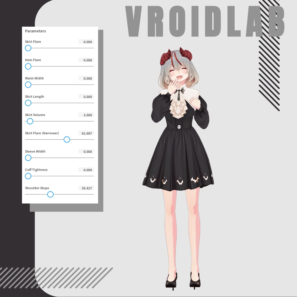 しゃどう とらく | Shadow Track | VRoid Studio Outfit | Anime Style | Virtual Fashion