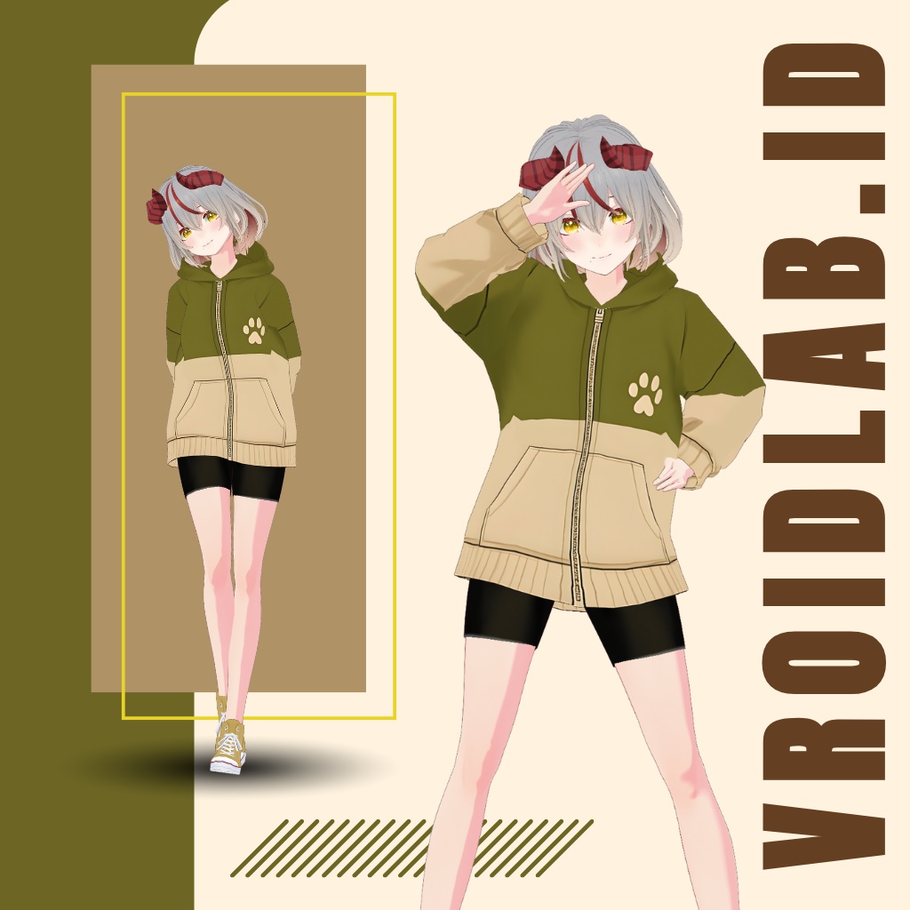 そふとばいとせっと | Soft Bite Set | VRoid Studio Outfit | Anime Style | Virtual Fashion