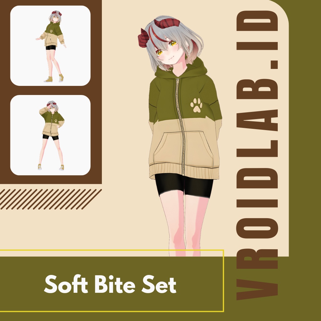 そふとばいとせっと | Soft Bite Set | VRoid Studio Outfit | Anime Style | Virtual Fashion