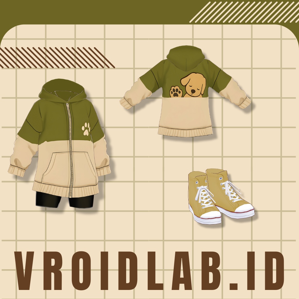 そふとばいとせっと | Soft Bite Set | VRoid Studio Outfit | Anime Style | Virtual Fashion