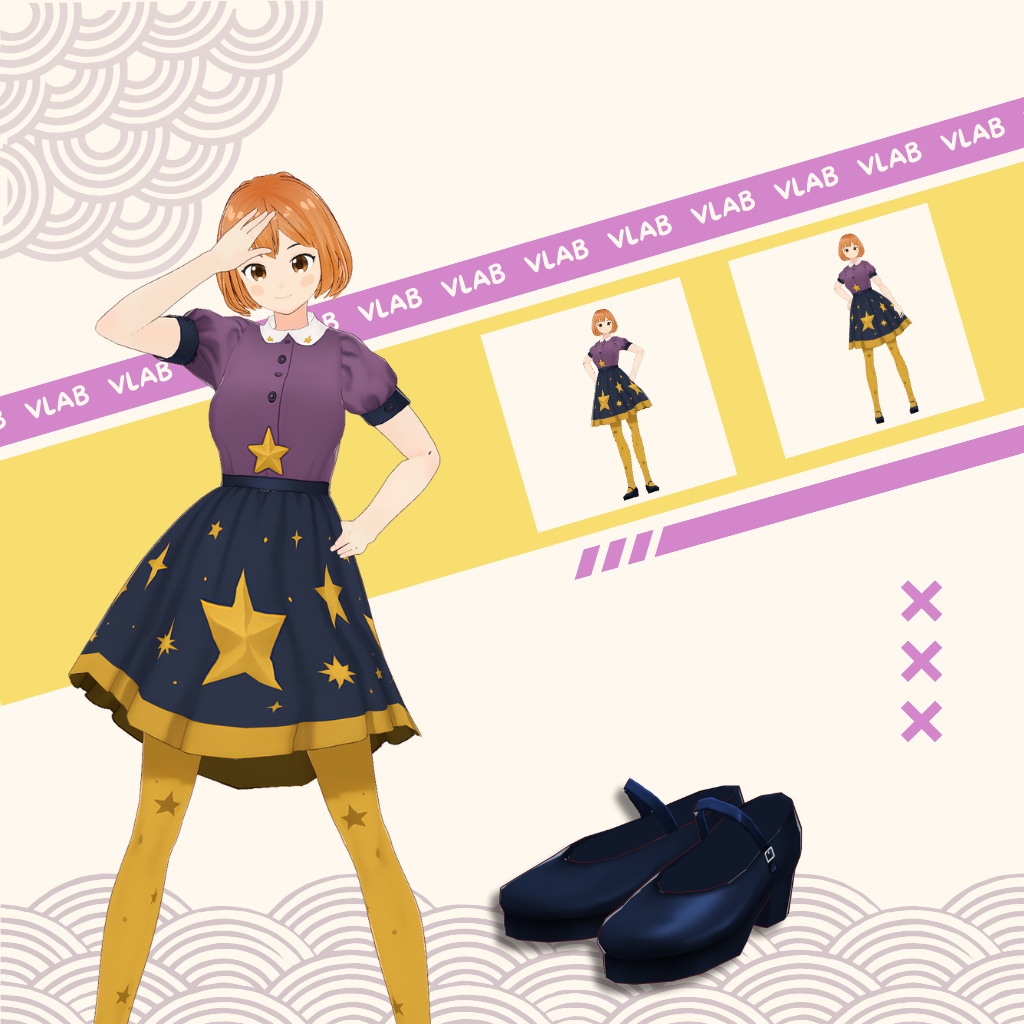 すたーりっと れいやー | starlit Layers | VRoid Studio Outfit | Anime Style | Virtual Fashion