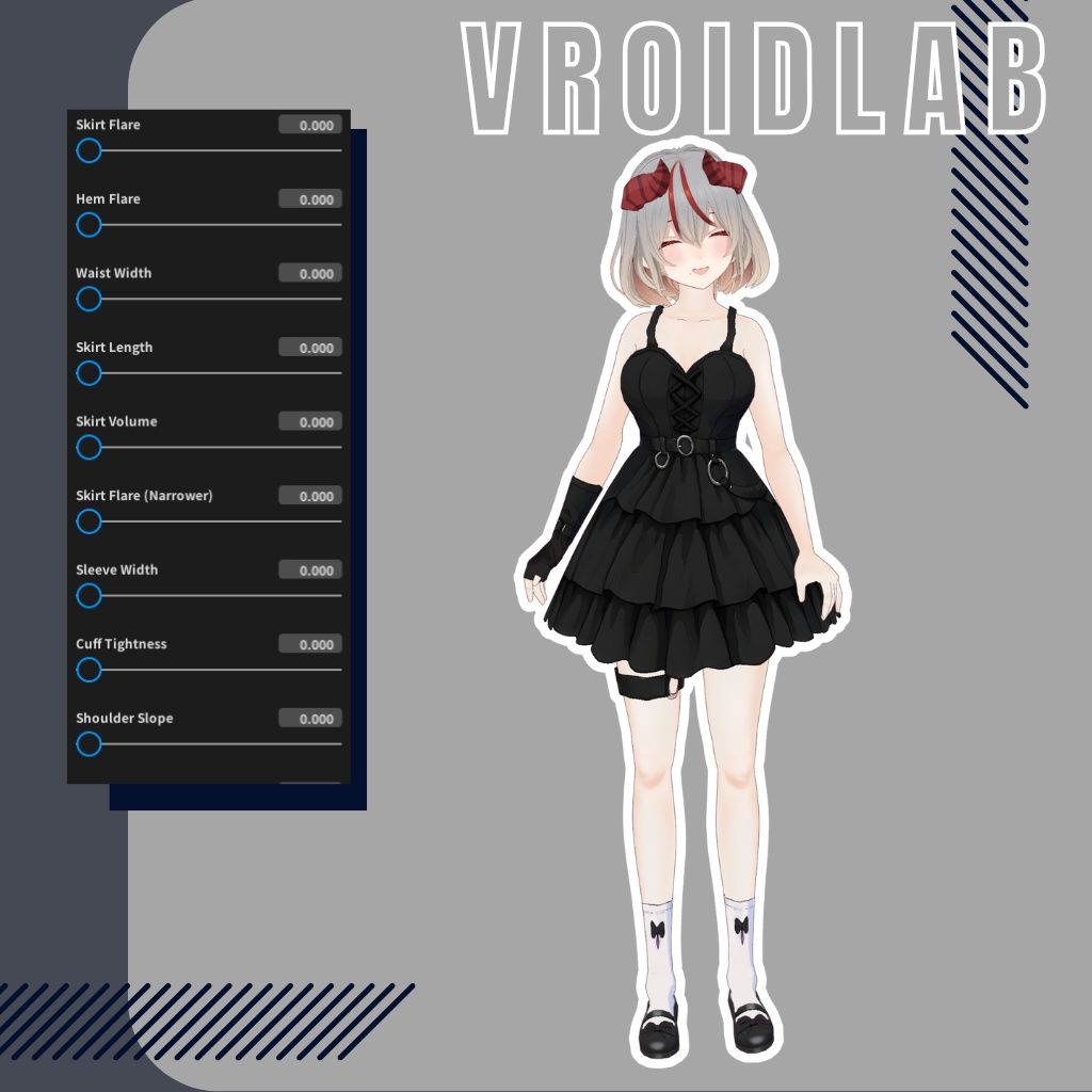 黒の幻想ドレス – VRoid Gothic Dress for Female | Anime Style