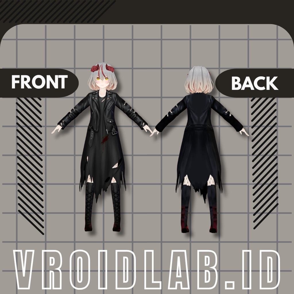 ノクトラ ダークリベル衣装 | VRoid Studio Outfit | Anime Style