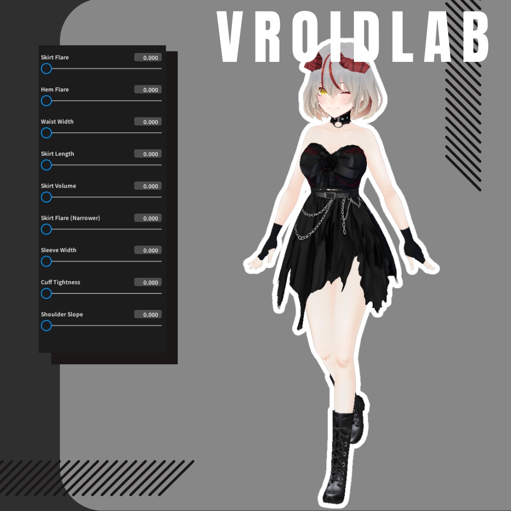 ニクシラ ゴシックパンクドレス | VRoid Studio Outfit | Anime Style
