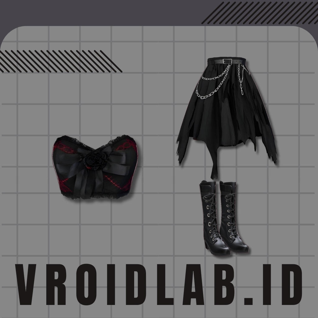 ニクシラ ゴシックパンクドレス | VRoid Studio Outfit | Anime Style