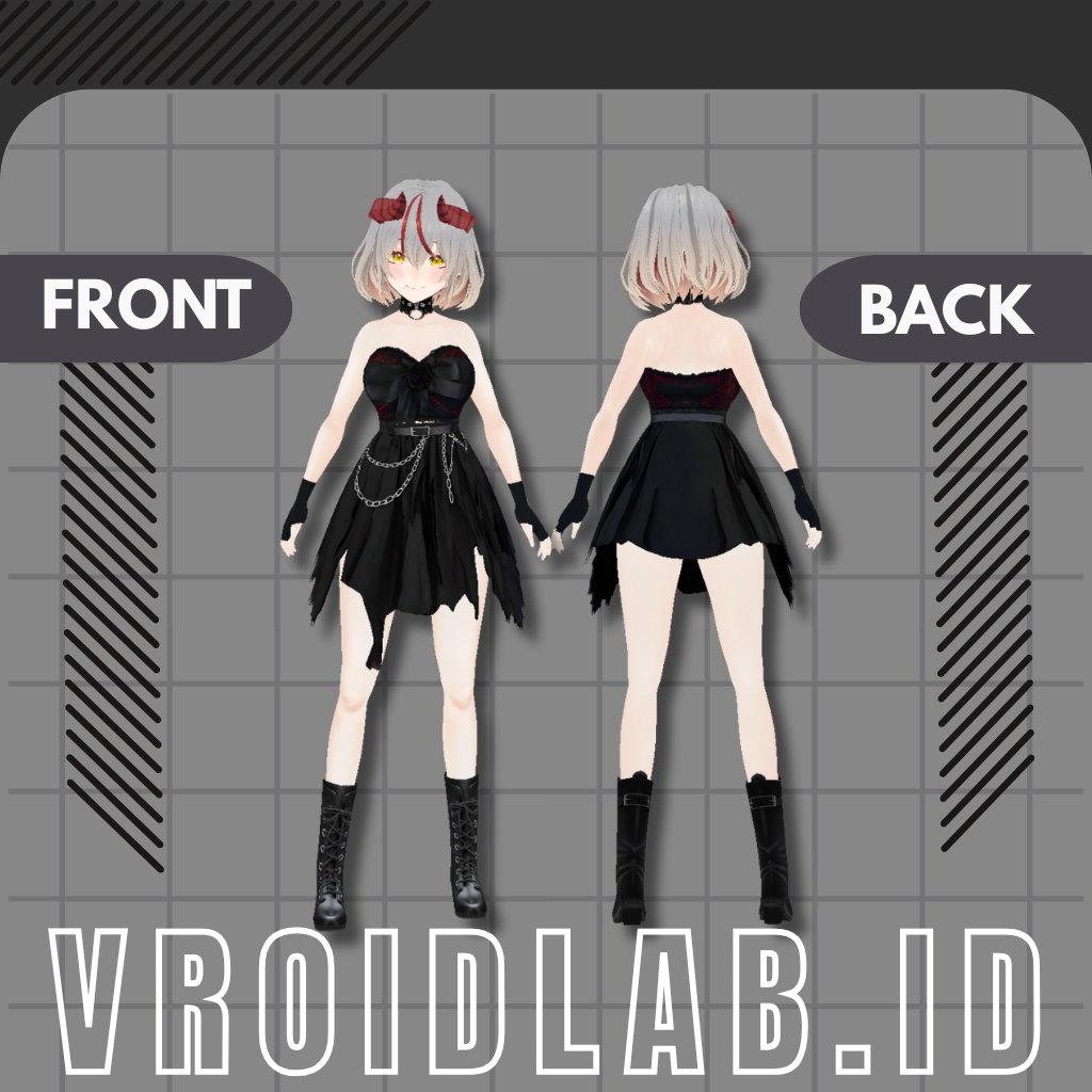 ニクシラ ゴシックパンクドレス | VRoid Studio Outfit | Anime Style