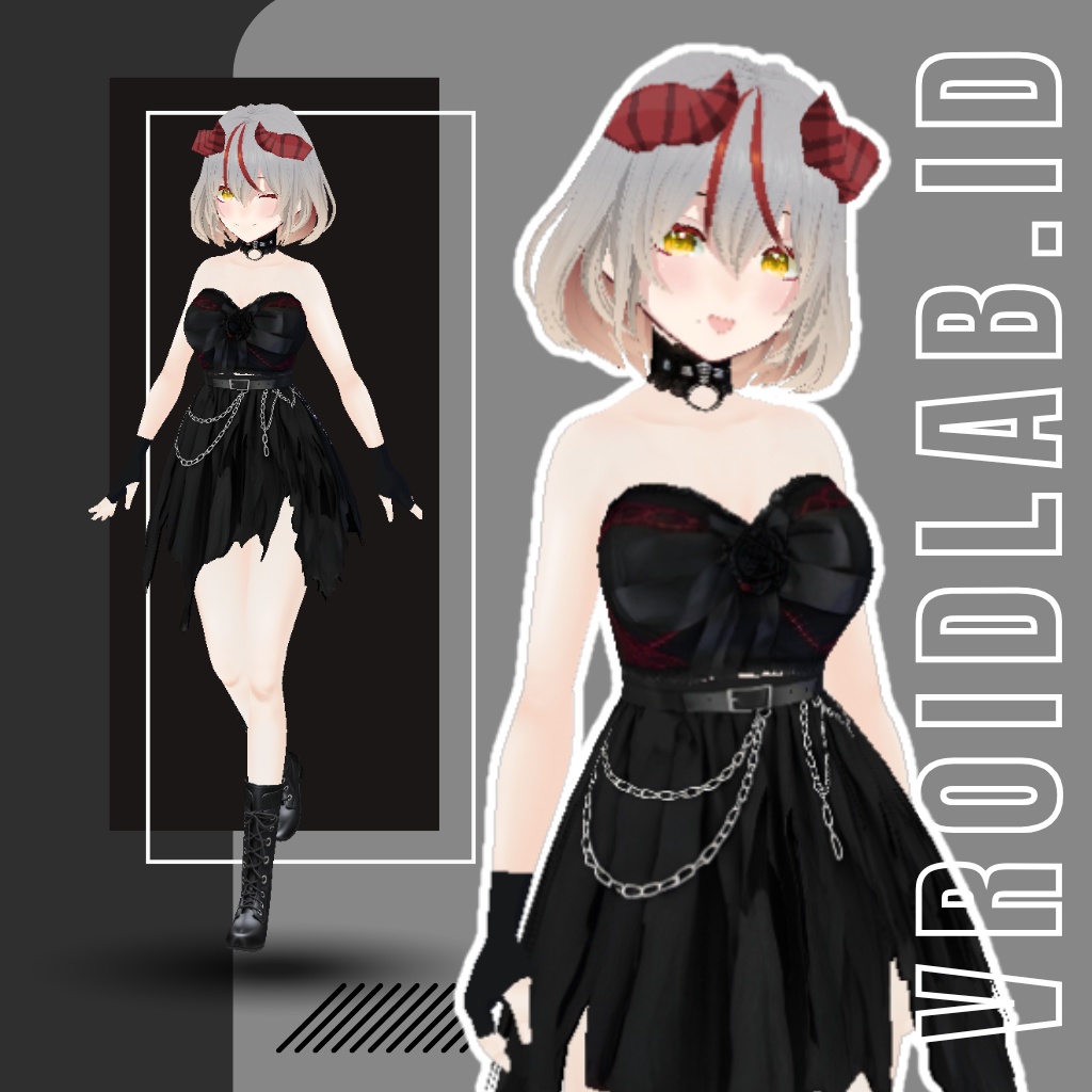 ニクシラ ゴシックパンクドレス | VRoid Studio Outfit | Anime Style