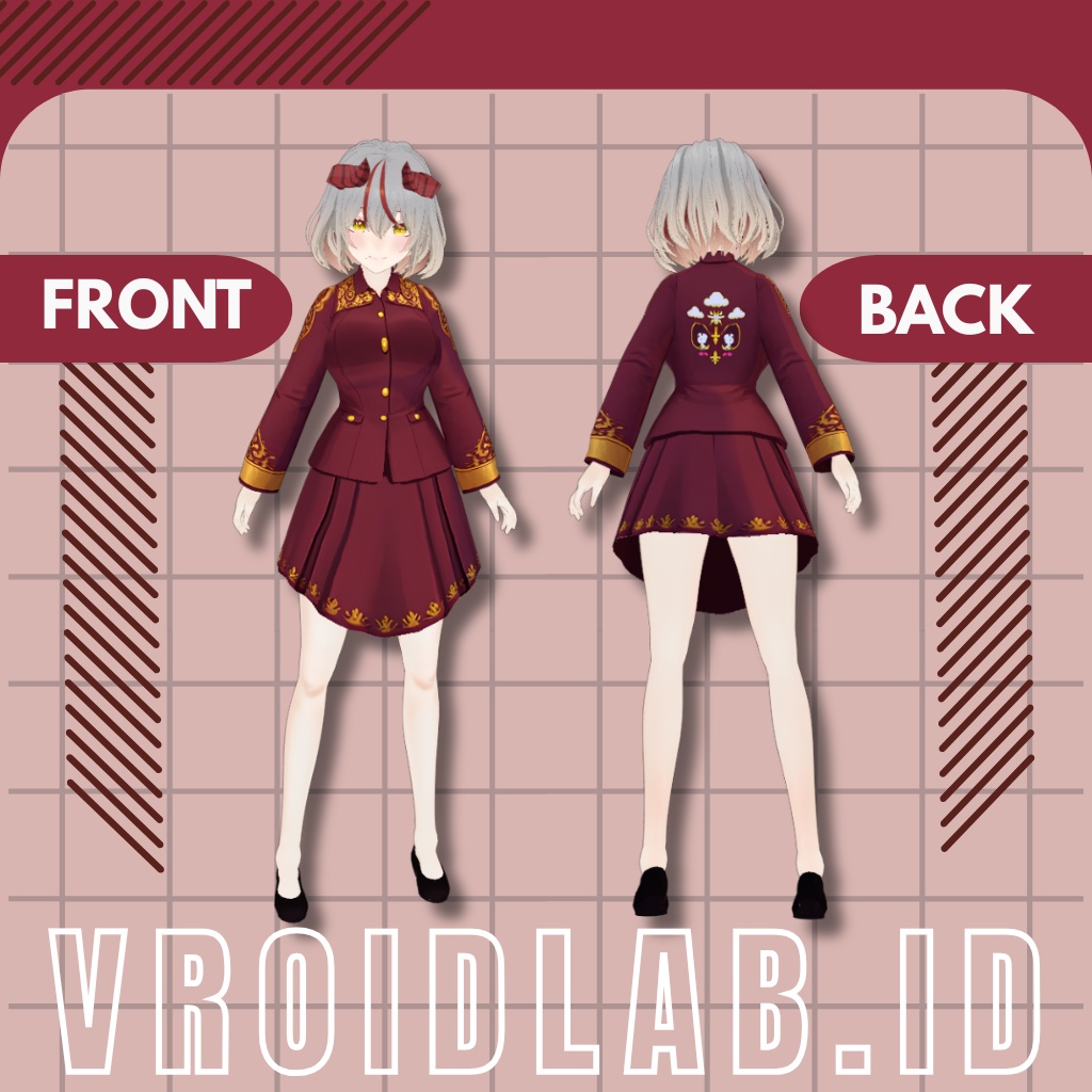 めいら|VRoid ファンタジー ドレス(じょせいよう)|VRoid Studio アウトフィット|アニメスタイル