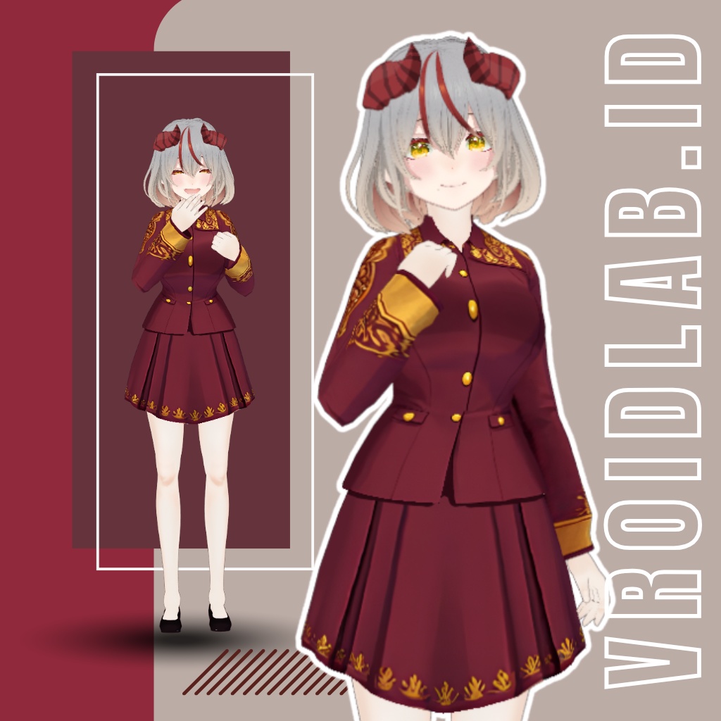 めいら｜VRoid ファンタジー ドレス（じょせいよう）｜VRoid Studio アウトフィット｜アニメスタイル