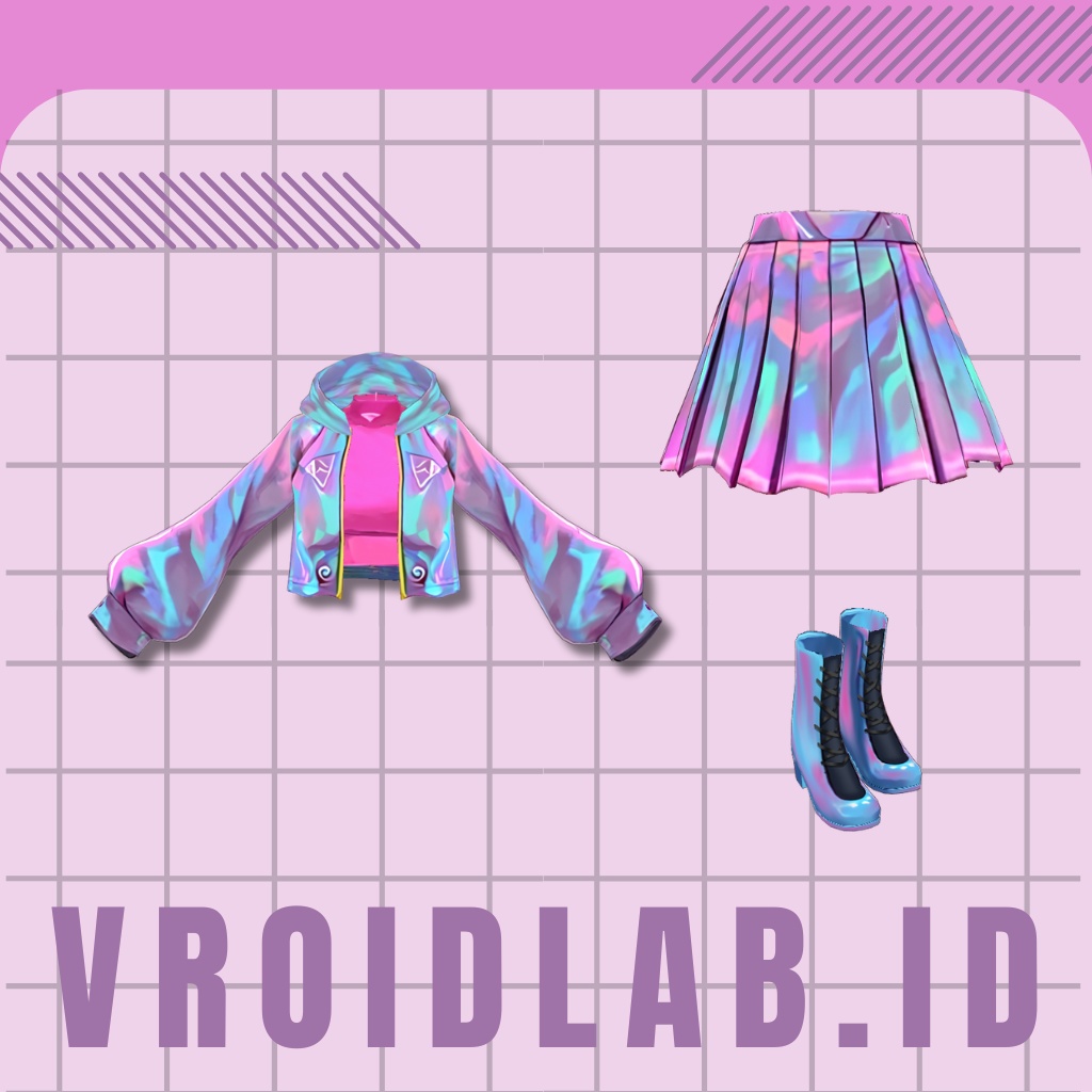 ろいら|ぶいろいど ふぁんたじー どれす(じょせいむけ)|VRoid Studio あうとふぃっと|あにめ すたいる