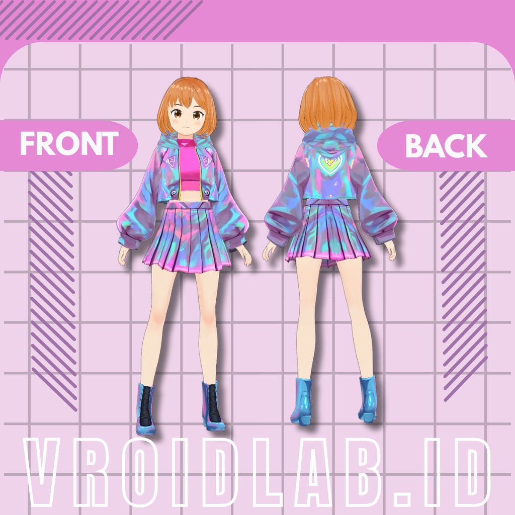 ろいら|ぶいろいど ふぁんたじー どれす(じょせいむけ)|VRoid Studio あうとふぃっと|あにめ すたいる