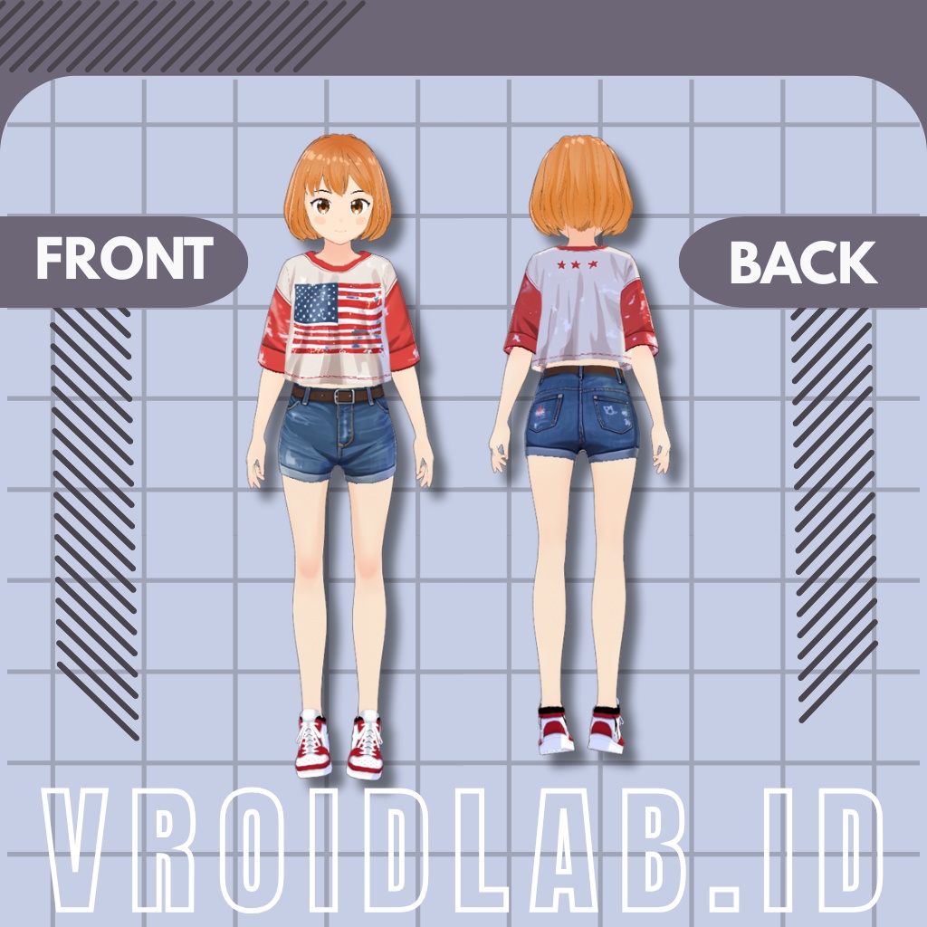 Street Casual Theme | VRoid Outfit for Female | Anime Style