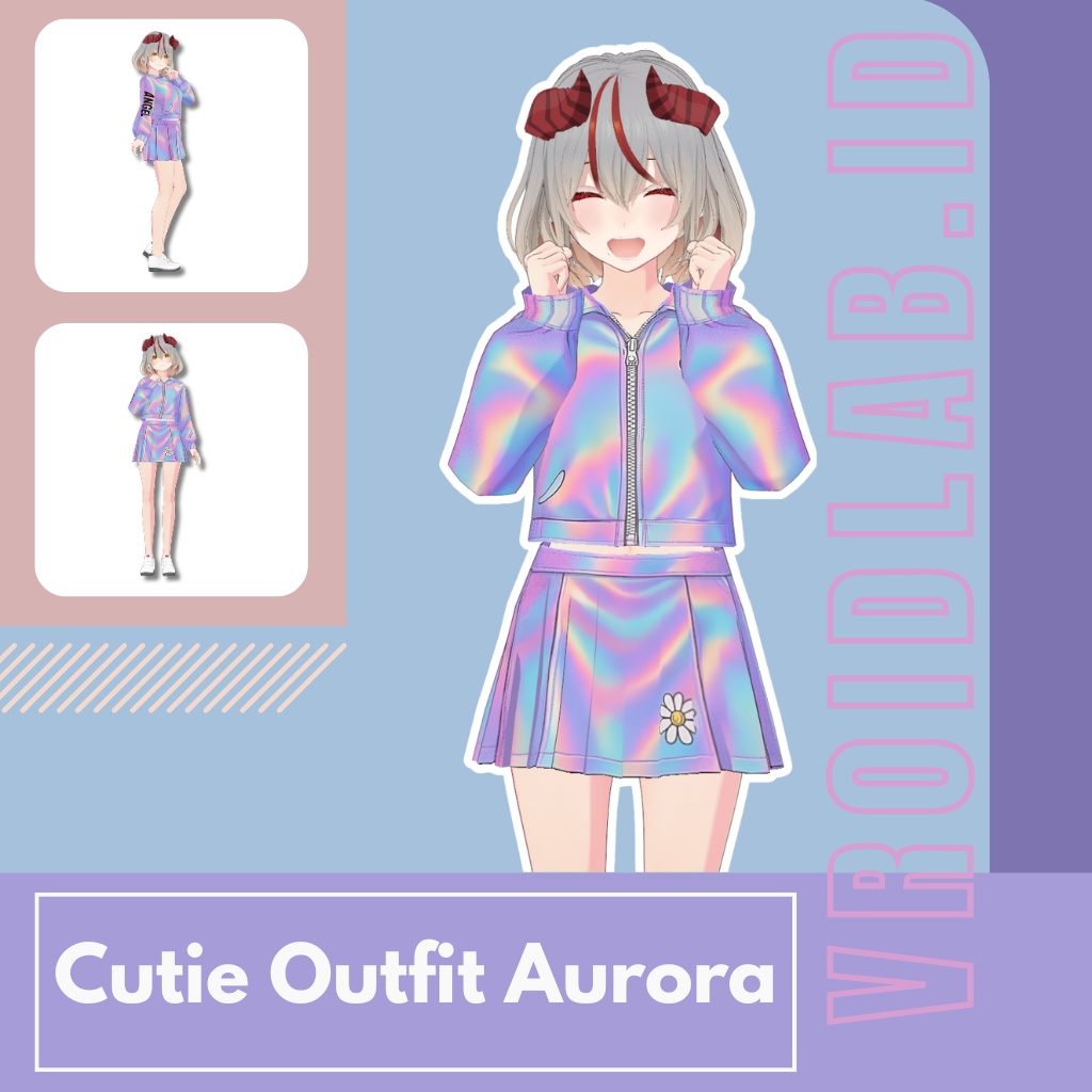 キュートな衣装オーロラ Cutie Outfit Aurora| VRoid Studio Outfit | Anime Style | Virtual Fashion