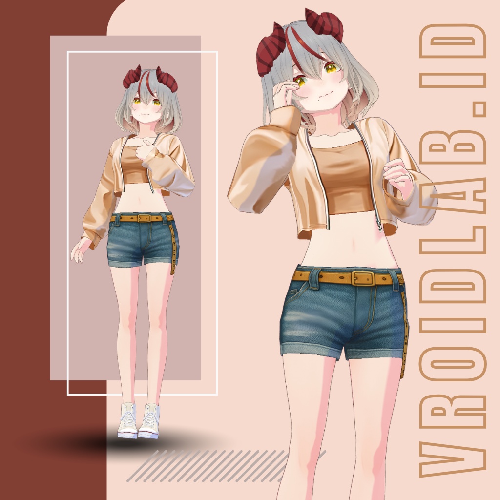Crop Top Jacket クロップトップジャケット  | VRoid Studio Outfit | Anime Style | Virtual Fashion