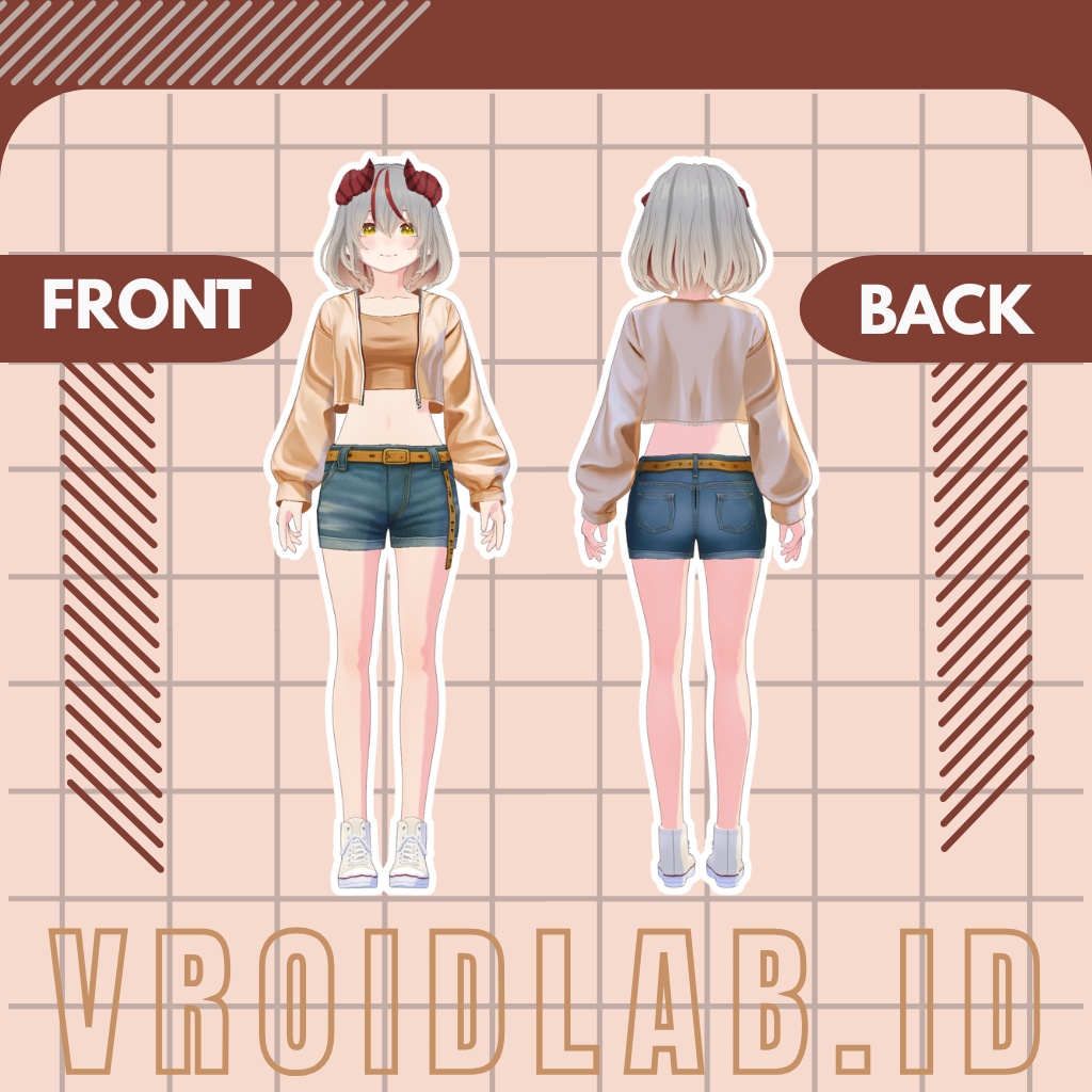 Crop Top Jacket クロップトップジャケット | VRoid Studio Outfit | Anime Style | Virtual Fashion