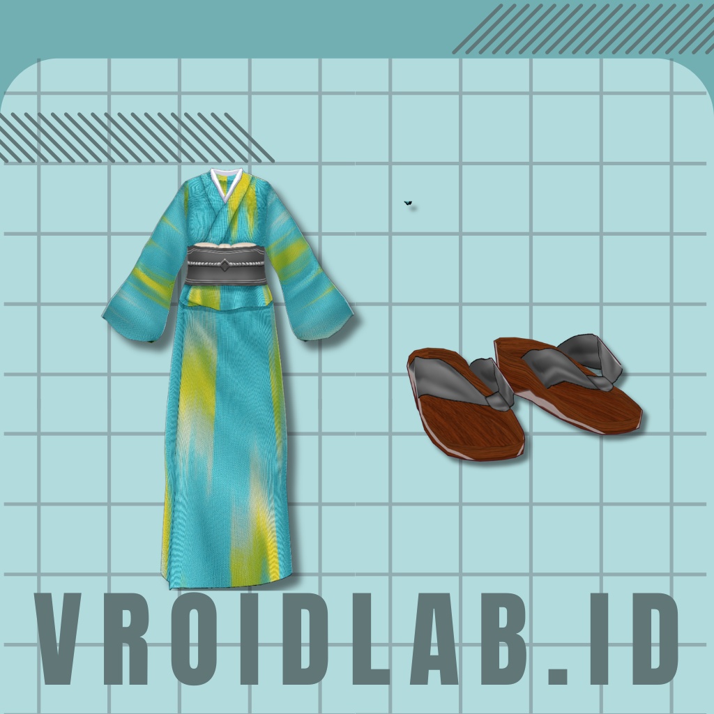 VRoid Traditional Kimono Dress for Female | VRoid Studio Outfit | Anime Style