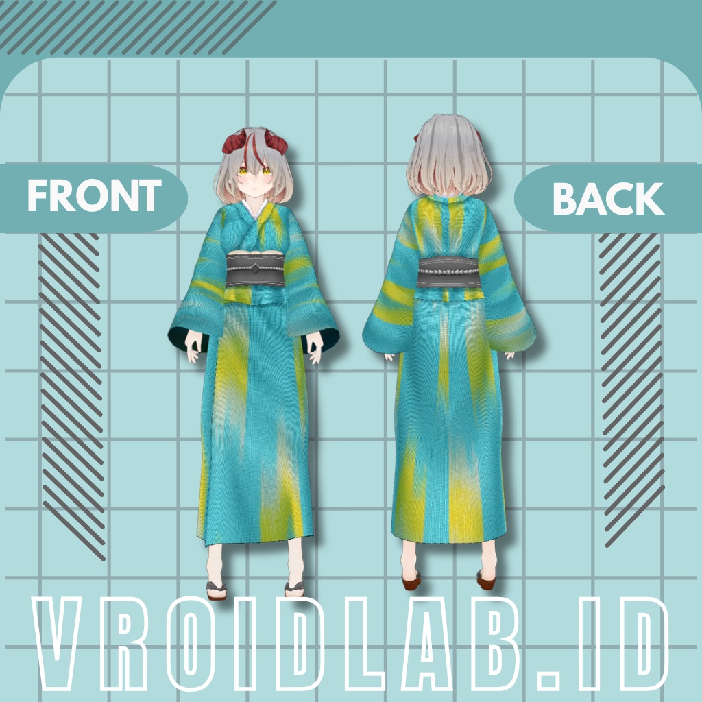 VRoid Traditional Kimono Dress for Female | VRoid Studio Outfit | Anime Style