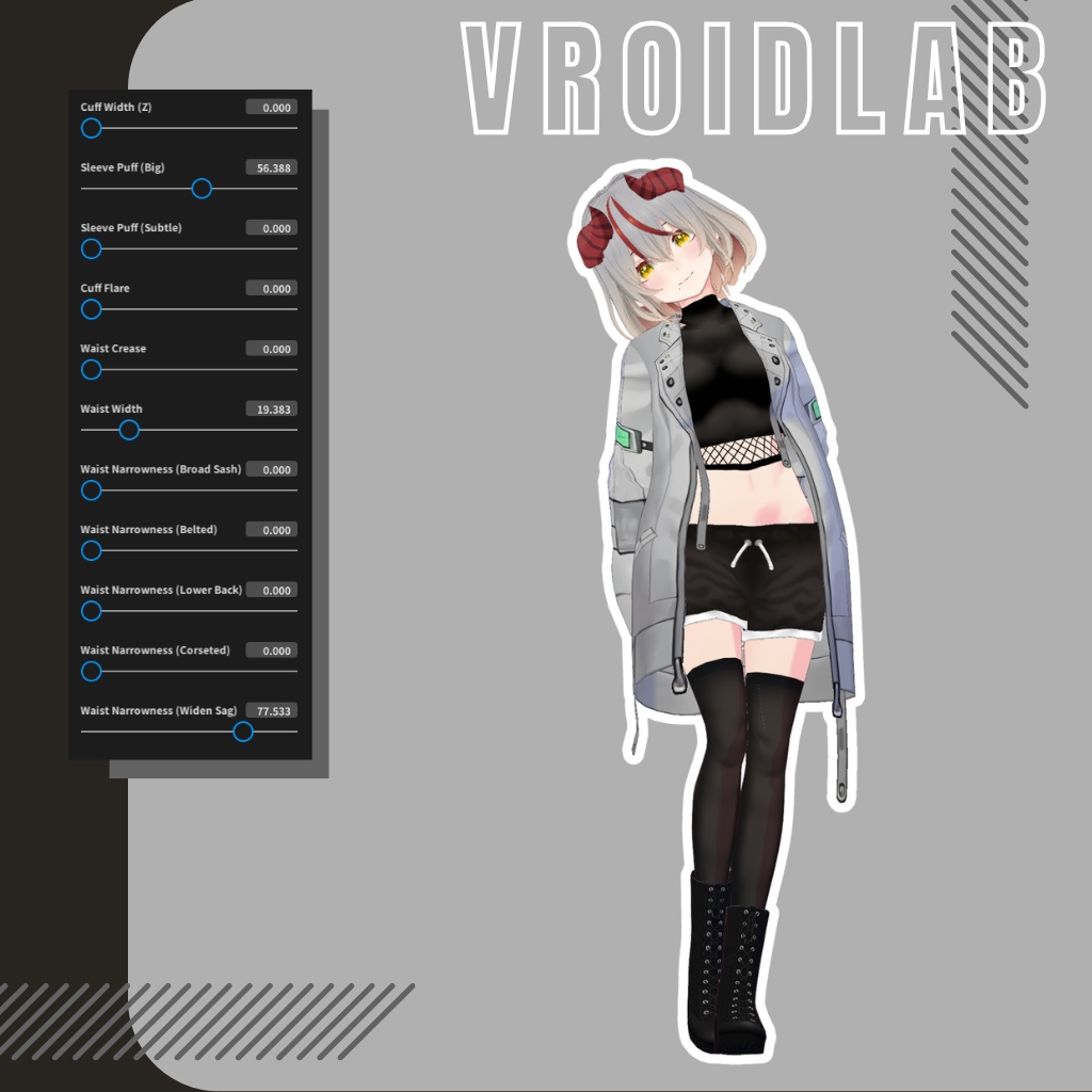 VRoid Techwear Street Outfit for Female | Anime Style