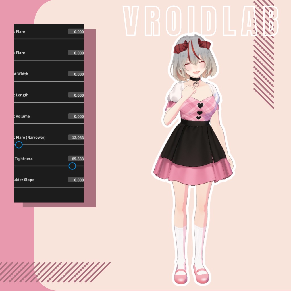 VRoid Sweet Gothic Idol Dress for Female | VRoid Studio Outfit | Anime Style