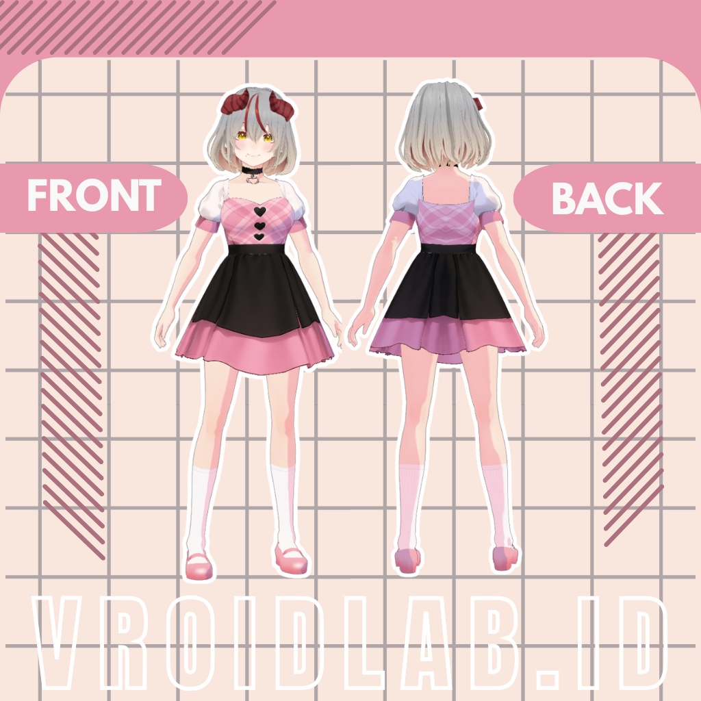 VRoid Sweet Gothic Idol Dress for Female | VRoid Studio Outfit | Anime Style